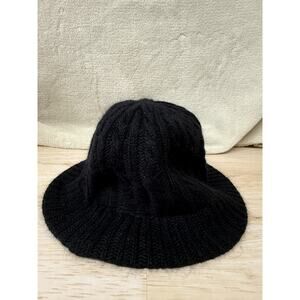 Liz Claiborne Black Rabbit Hair Bucket Hat Womens One Size Vintage